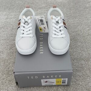 Ted Baker Women's Leather Sneakers, Pink/Off White, Size: 6, NWT